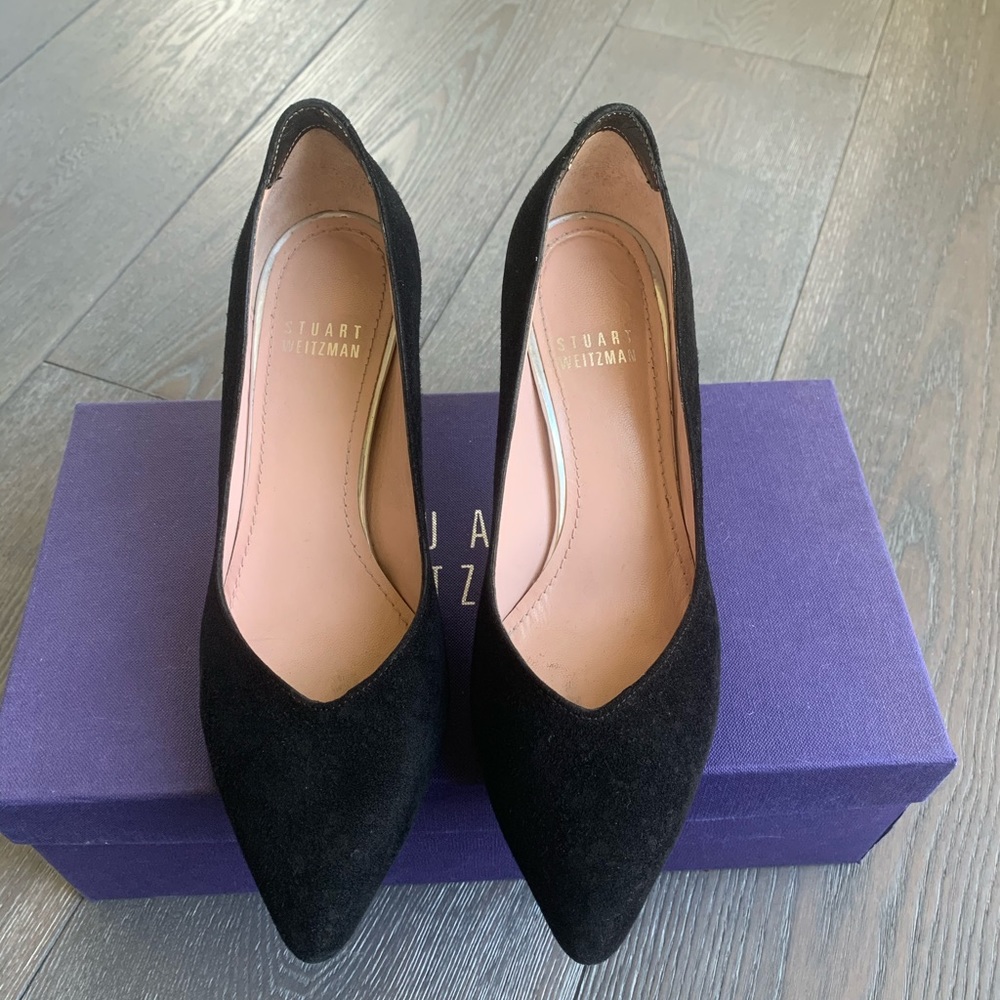 Stuart Weitzman Black Suede Pumps